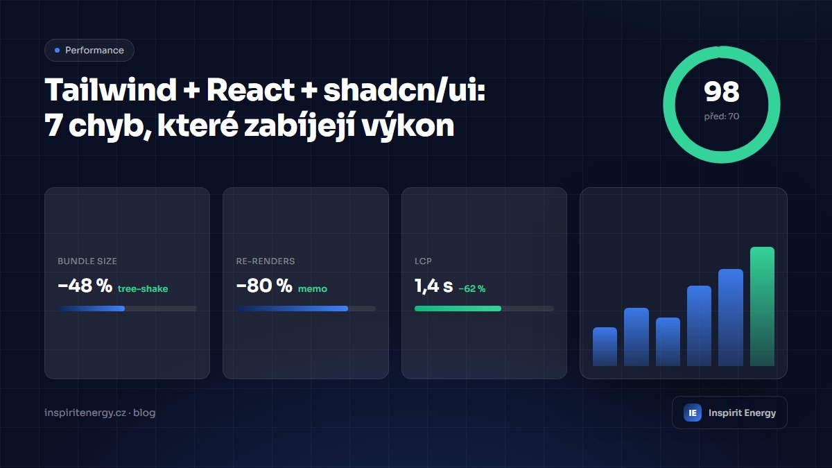 Náhledový obrázek článku: Jak (ne)zabít performance: 7 nejčastějších chyb v Tailwind + React + ShadcnUI